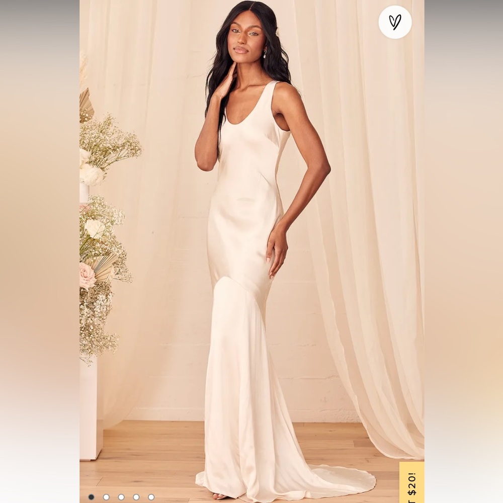 Love All of Me Champagne Satin Maxi Dress || Lulu’s